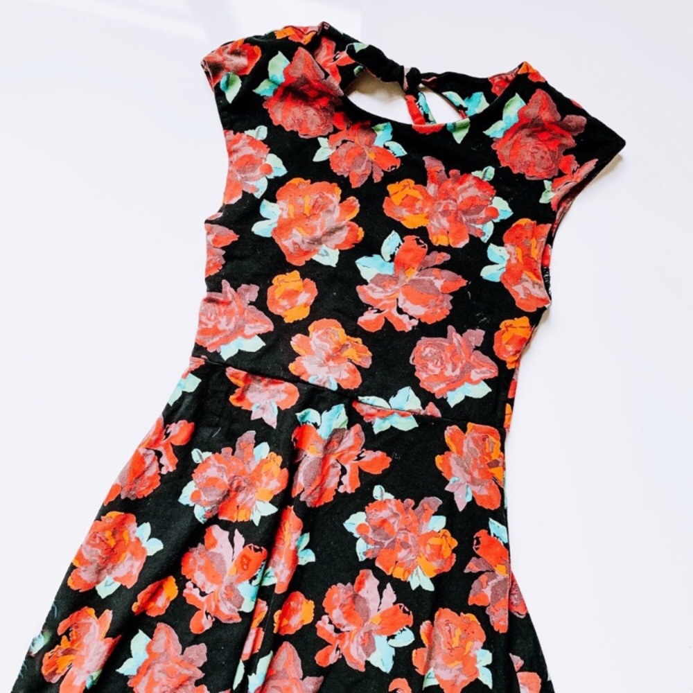 Talula Artizia floral bow back skater dress